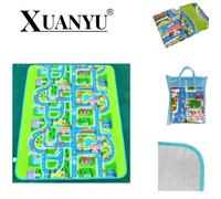 Tapis de jeu pour enfant Cars Vert circuit de route - XUANYU - 130x160 cm