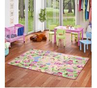 Tapis de jeu pour enfant - SNAPSTYLE - Girls Little village - 160x160 cm - Rose - Polyamide