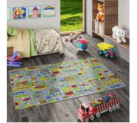Tapis de jeu pour enfant Snapstyle - Motifs village couloir - 100x100 cm - Polyamide résistant