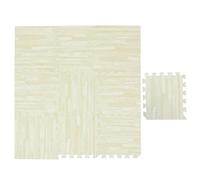 Tapis de Jeu pour Garçon et Filles en Eva Beige 10 Pièces 30x30x1 Cm | Dalles Emboîtables Effet Bois, pour Bébé Couché Jeu, Usage Multifonction