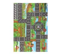 Tapis de jeu pour voiture, tapis de carte routière, 83 x 57 cm, tapis pour enfants avec motif rues de la ville, tapis de véhicule jouet, accessoire de chambre à coucher, facile à nettoyer, fournitures