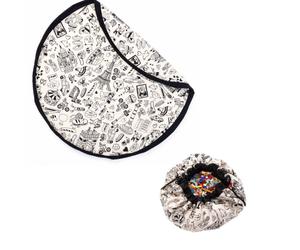 Tapis De Jeu & Sac À Jouets- Omy Paris Noir Et Naturel TU