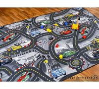 Tapis de jeu - SNAPSTYLE - Disney Cars - 160x160 cm - Gris - Circuit de route - Enfant