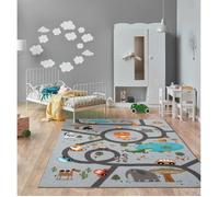 Tapis de jeu - THE CARPET - Happy Life - Rues et animaux - Gris - 200 x 290 cm