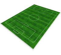 Tapis de jeu Unyqoos® pour chambre d'enfant – 80 x 120 cm, en fibres de polyester avec un dessous en plastique antidérapant, tapis de jeu au motif de terrain de football