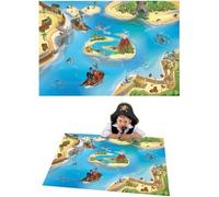 Tapis De Jeux 100x150cm " Les Pirates " 100% Polyester Dos Antidérapant