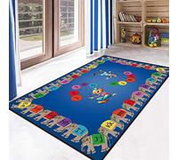 Tapis De Jeux De Cartes Lavable Filles GarçOns Grandes Tapis De Sol, Tapis Rigolos, Tapis Pour Chambre à Coucher Salle De Jeux Moquette AntidéRapant Tapis De Salon Moderne Collection,Bleu