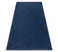 Tapis de lavage moderne LINDO bleu foncé antidérapant shaggy 80x150 cm