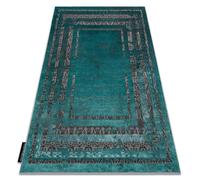 Tapis DE LUXE moderne 1516 Cadre vintage - Structural vert / anthracite 160x220 cm
