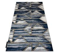 Tapis DE LUXE moderne 462 Géométrique - Structural bleu foncé / or 180x270 cm