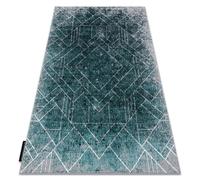 Tapis DE LUXE moderne 626 géométrique diamants - Structural gris / vert 240x340 cm