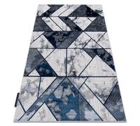 Tapis DE LUXE moderne 632 Géométrique - Structural crème / bleu foncé 160x220 cm
