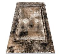 Tapis DE LUXE moderne 634 Cadre vintage - Structural gris / or 120x170 cm
