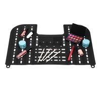 Tapis de Maquillage 55x43cm en Silicone pour Évier Pliable Noir | Organisation Intégrée, Accès Facile, Nettoyage Simple, Surface de Séchage, Crochet Mural
