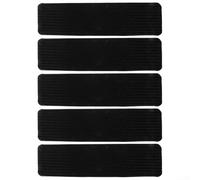 Tapis de marche d'escalier antidérapant en pour fibre acétate 76x20 cm pour bois intérieur protection silencieuse et lavable style village(5PCS-Dark gray)