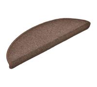 Tapis de Marches 20 Pieces 56 x 17 x 3 cm Cafe Marron Demi-Rond PP | -glisse, lavable, installation adhésive facile, usage intérieur, entretien simple
