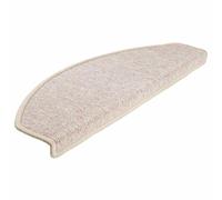 Tapis de Marches 30 Pièces 65 x 24 x 4 cm Beige Demi-Rond | 100% PP capitonné, dérapant, lavable, pliable, rubans adhésifs double face, livré en rouleau