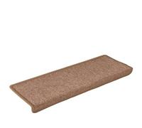 Tapis de Marches 30 Pieces 65x21x4 cm Marron Bord Rectangulaire PP | 100% PP capitonné, dérapant, lavable, pliable, rubans adhésifs double face, escalier, décoration intérieure