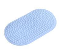 Tapis de Massage en PVC Antidérapant Bleu pour Salle de Bain | Ventouses Inversées, Trous de Drainage et Relief Discret, Usage Douche, Carrelage Humide