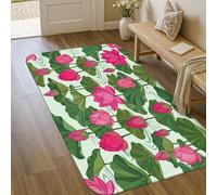 Tapis de nénuphar - Nature - Feuille botanique - Source d'eau - Pêche - Antidérapant - Tapis d'intérieur qui ne perd pas ses poils - Décoration de salle de bain, entrée, chevet, porte - 0,9 x 1,5 m