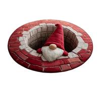 Tapis de Noël | Motif Chien Gnome Père Noël | Tapis de Vacances Illusion 3D de 10 cm et Tapis de Porte pour Cuisine, Chambre, Bureau, Hôtel, Patio et Décoration de Maison de Fête en Plein Air