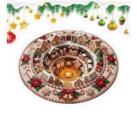 Tapis de Noël rond illusion d'optique tapis d'intérieur décor | Tapis de sol de Noël pour la maison, le salon, la chambre à coucher, la crèche, l'entrée, la porte d'entrée, le porche
