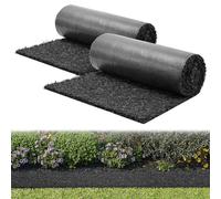 Tapis de paillage en caoutchouc - 2 rouleaux de 244 x 61 cm - Épaisseur : 1,3 cm - Barrière anti-mauvaises herbes et toile anti-mauvaises herbes - Antidérapant - Perméable à l'eau - Résistant aux UV e