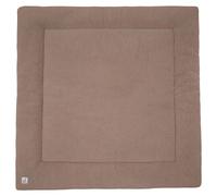 Tapis de parc Jollein, 100x100 cm - Motifs nuages en relief - Couleur café clair | Couverture de parc Jollein