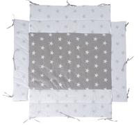 Tapis De Parc Universel Avec Bords - Motifs Hibou Adam & Eule Blanc - Gris / Grandes Étoiles TU