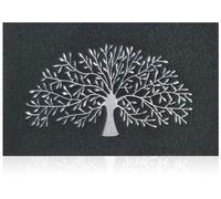 Tapis de passage en bambou « Life » - Tapis de sol lavable, imperméable, durable, antidérapant, super absorbant, pour sols intérieurs et extérieurs (noir, 40 x 60 cm)