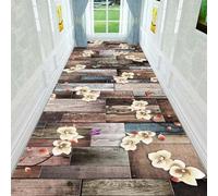 Tapis de Passage Scandinave 0.6cm Triangles Graphiques Colorés,0.8m x 3.5m | Tapis couloir moderne aux triangles géométriques multicolores, profil fin 0.6cm, dossier antidérapant et lavable