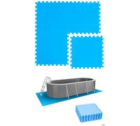 Tapis de Piscine 3,8 m² - 16 Tapis de Sol EVA 50x50 Jeu de Dalles de Protection