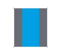 Tapis de plage anti-sable imperméable 270 x 240 cm - Bleu et gris
