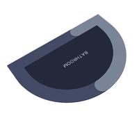 Tapis de Porte Demi-Rond Coussin semi-circulaire absorbant la boue de diatomée for salle bain, porte d'entrée toilette, coussinet pied antidérapant pour chambre ou véranda(Color3,50X80cm 19.7X31.5in)