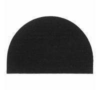 Vidaxl Tapis De Porte Noir Demi-Rond 60x90 Cm Fibre De Coco Touffeté