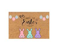 « Tapis de porte lapin de Pâques Happy Easter Welcome Mat intérieur tapis d'entrée tapis de printemps festival tapis de pied design unique pour la maison » VyL439 (marron, 40 x 60 cm)