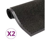 vidaXL Paillassons rectangulaires lot de 2 tuftés 80 x 120 cm Noir