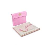 Tapis de prière IHVAN en Taffeta Rose avec Sac en Tissu Slub | Janamaz | Sajadah | Soft Islamic Prayer Tapis | Cadeaux islamiques
