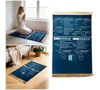 Tapis de prière musulman interactif guidé, Janamaz d'apprentissage de la Salah pour enfants et adultes débutants, pliable et antidérapant, cadeau islamique (bleu, 80 x 120 cm)