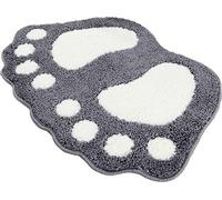 Tapis de protection anti-dérapant 40 cm x 60 cm (gris), hydrofuge, séchage rapide, lavable, résistant