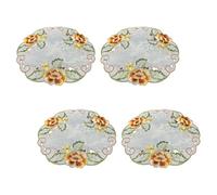 Tapis de Protection de Table brodé en Couches, napperon décoratif Rond de 30 cm pour Plats Chauds, décorations de fête, décors de Table lavables en Machine