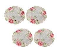 Tapis de Protection de Table brodé en Couches, napperon décoratif Rond de 30 cm pour Plats Chauds, décorations de fête, décors de Table lavables en Machine
