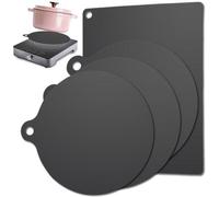 Tapis de protection en silicone Unyqoos® pour plaques de cuisson à induction – résistant à la chaleur jusqu'à 200 °C, sans danger pour les aliments, lot de 4 de différentes tailles, antidérapant, lava