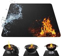 Tapis de protection pour brasero 100 x 100 cm carré 3 couches résistant à la chaleur avec bord noir pour barbecue Camping Patio