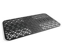 Tapis de protection pour évier en silicone, 66x35 cm, résistant à la chaleur, découpable, couleur noire