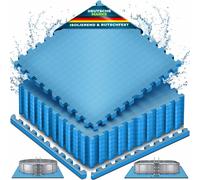 Tapis de protection pour piscine tillvex® - 32 pièces - 62,5 x 62,5 cm | Tapis de sol de 1 cm d'épaisseur pour piscines, pataugeoires et jacuzzis | Tapis de piscine et de sol pour l'extérieur | Tapis