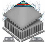 Tapis de protection pour piscine tillvex® - 48 pièces de 62,5 x 62,5 cm | Tapis de sol de 1 cm d'épaisseur pour piscines, pataugeoires et jacuzzis | Tapis de sol pour piscine d'extérieur | Tapis de pr