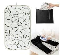Tapis de Repassage sur Table, Nappe de Repassage Pliante, Tapis de Repassage Antidérapant Portable à Motif de Feuille, 70 x 40 cm
