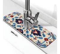 Tapis de robinet absorbant pour évier de cuisine, salle de bain, cuisine, protection anti-éclaboussures, tapis de robinet Totem pixel, 38 x 14 cm
