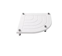 Tapis De Robinet Chariot d'évier en terre de diatomées | Tapis de séchage en pierre en forme d'éventail d'angle avec pieds en métal for salle de bain et cuisine(White)